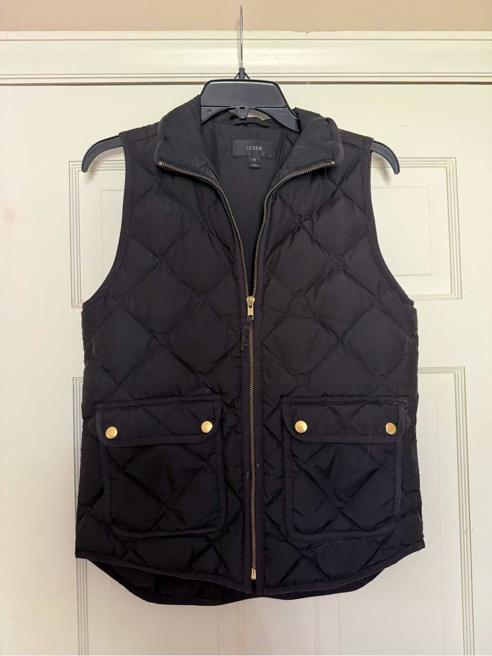 J Crew Black Quilted Zipper Vest - XS